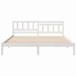 vidaXL Cadre de lit avec tête de lit Blanc 200 x 200 cm Pin massif