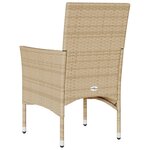 vidaXL Chaises de jardin avec coussins lot de 2 beige résine tressée
