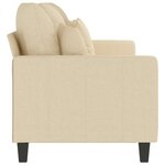 vidaXL Canapé à 3 places Crème 180 cm Tissu