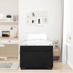 vidaXL Cadre de lit avec matelas Noir 100 x 200 cm Velours