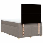 vidaXL Sommier à lattes de lit avec matelas taupe 120x190 cm tissu