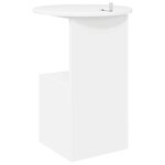vidaXL Table d'appoint Blanc Ø 39 5 x 55 cm Bois d'ingénierie