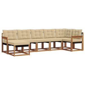 vidaXL Ensemble de canapés d'extérieur 7 pc Naturel et Beige