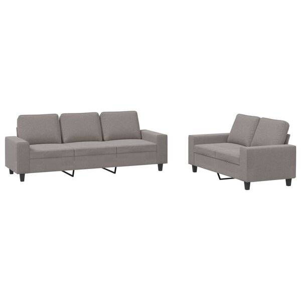vidaXL Ensemble de canapés 2 Pièces taupe tissu