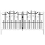 vidaXL Portail et sommet de lance Noir 406x223 cm Acier enduit poudre