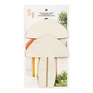 Décorations de Noël en bois - 2 champignons en relief