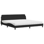 vidaXL Lit avec matelas Dover noir 200x200 cm velours