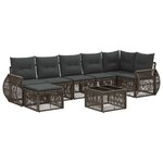 vidaXL Ensemble de canapé de jardin 8 Pièces Gris et Gris foncé polyrotin