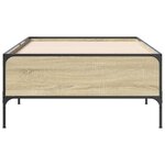 vidaXL Cadre de lit chêne sonoma 75x190 cm bois d'ingénierie et métal