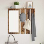 vidaXL Porte-manteau mural avec étagère Bois ancien 84 x 10 x 80 cm