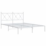 vidaXL Cadre de lit métal sans matelas et tête de lit blanc 140x190 cm
