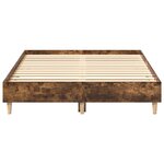 vidaXL Cadre de lit sans matelas chêne fumé 135x190 cm bois ingénierie