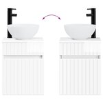 vidaXL Meuble de lavabo mural Blanc brillant 39 x 41 x 64 5 cm