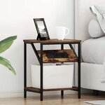 vidaXL Table de chevet Chêne fumé 38 x 30 x 48 cm Bois d'ingénierie