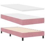vidaXL Lit à ressort LED avec matelas Rose 100 x 200 cm Velours