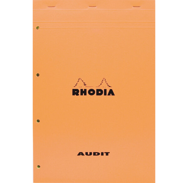 Bloc ORANGE Audit 21x31 8 80F agrafées 80g multicolonnes RHODIA