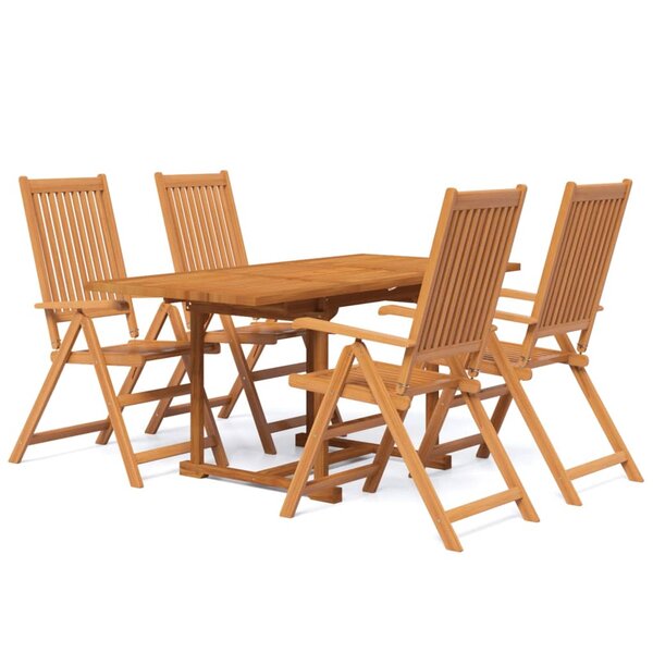 vidaXL Ensemble à manger de jardin 5 Pièces Bois d'acacia massif