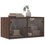 vidaXL Armoire murale avec portes en verre chêne marron 68 5x37x35 cm