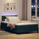 vidaXL Lit à ressort LED avec matelas Vert foncé 120 x 190 cm Velours