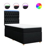 vidaXL Sommier à lattes de lit et matelas Noir 80x200 cm Tissu