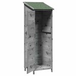 vidaXL Abri de jardin Gris 59 5 x 56 x 176 5 cm Bois d'ingénierie