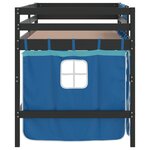 vidaXL Lit mezzanine enfants avec rideaux sans matelas bleu 90x200cm