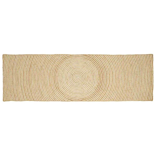 vidaXL Tapis Naturel et Blanc 60 x 250 cm Jute