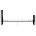 vidaXL Cadre de lit en métal sans matelas chêne fumé 120x200 cm