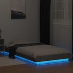 vidaXL Cadre de lit et lumières LED sans matelas gris béton 90x200 cm
