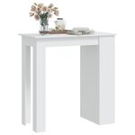 vidaXL Table de bar rangement Blanc 102x50x103 5 cm Bois d'ingénierie