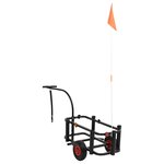vidaXL Chariot de pêche noir acier