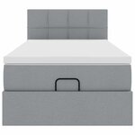 vidaXL Cadre de lit ottoman avec matelas gris clair 80x200 cm tissu