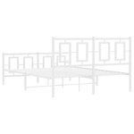 vidaXL Cadre de lit métal sans matelas et pied de lit blanc 140x200 cm