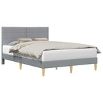 vidaXL Cadre de lit avec tête de lit Gris clair 120 x 190 cm Tissu
