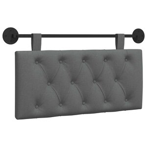 vidaXL Tête de lit suspendue Gris foncé Tissu