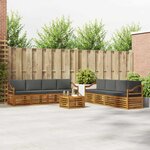 vidaXL Ensemble de canapés d'extérieur 9 pc Naturel et Anthracite