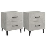 vidaXL Tables de chevet 2 Pièces Gris béton 40x35x47 5 cm