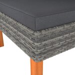 vidaXL Canapé d'angle Résine tressée et bois d'eucalyptus massif