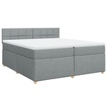 vidaXL Sommier à lattes de lit avec matelas Gris clair 200x200cm Tissu