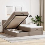 VidaXL Cadre de lit ottoman et matelas cappuccino 200x200cm similicuir
