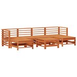 vidaXL Ensemble de salon de jardin 7 Pièces Brun cire Bois de pin massif