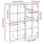 vidaXL Haut Armoire 2 Pièces Chêne noir 136 x 37 x 142 cm