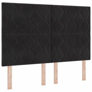 vidaXL Tête de lit LED Noir 144 cm Cuir synthétique
