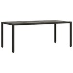 vidaXL Ensemble à manger de jardin et coussins 9 Pièces noir rotin verre