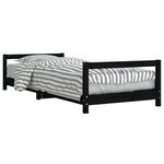vidaXL Cadre de lit pour enfants noir 90x200 cm bois de pin massif