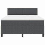 vidaXL Lit à ressorts Gris foncé et blanc 160 x 200 cm