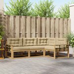 vidaXL Ensemble de canapés d'extérieur 3 pc Blanc et Beige Polyester