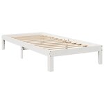 vidaXL Lit bibliothèque sans matelas blanc 90x190cm bois de pin massif