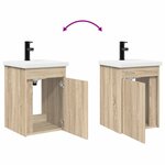 vidaXL Meuble de salle de bain avec robinet Chêne Sonoma
