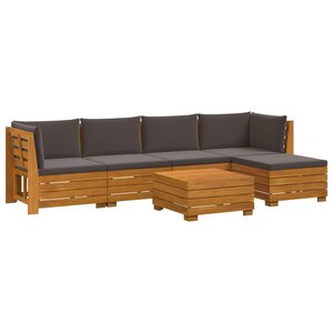 vidaXL Ensemble de canapés d'extérieur avec coussin 6 Pièce Marron